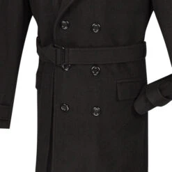 Men's Fall/Winter Slim Fit Double Breasted Top Coat In Black 5 Men's Fall/Winter Slim Fit Double Breasted Top Coat In Black -Cheap Clothing Store 01 VIN CSD38 2 BLACK 4