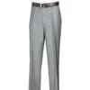 Men's Dress Pants Flat Front Design In Gray