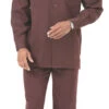 Men's 2 Piece Long Sleeve Walking Suit In Brown