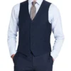 Bevagna Collection - Wool Suit Dress Vest 5 Buttons Regular Fit In Blue