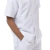 White Tone On Tone 2 Piece Short Sleeve Walking Suit Set