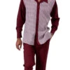 Burgundy 2 Piece Long Sleeve Walking Suit Set
