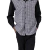 Black 2 Piece Long Sleeve Walking Suit Set Check Design