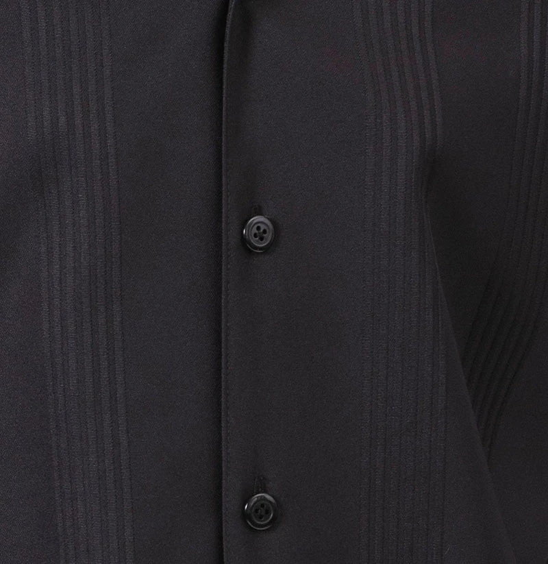 Black Tone On Tone Vertical Stripes Walking Suit 2 Piece Short Sleeve Set 2 Black Tone On Tone Vertical Stripes Walking Suit 2 Piece Short Sleeve Set - Image 2