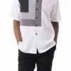 Black Geometric Design Walking Suit 2 Piece Short Sleeve Set