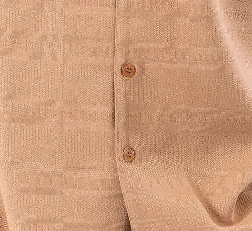 Tan Weave Pattern Walking Suit 2 Piece Short Sleeve Set 2 Tan Weave Pattern Walking Suit 2 Piece Short Sleeve Set - Image 2