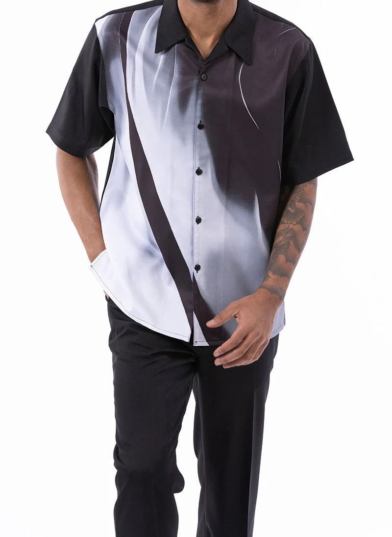 White Art Design Walking Suit 2 Piece Short Sleeve Set 2 White Art Design Walking Suit 2 Piece Short Sleeve Set - Image 2