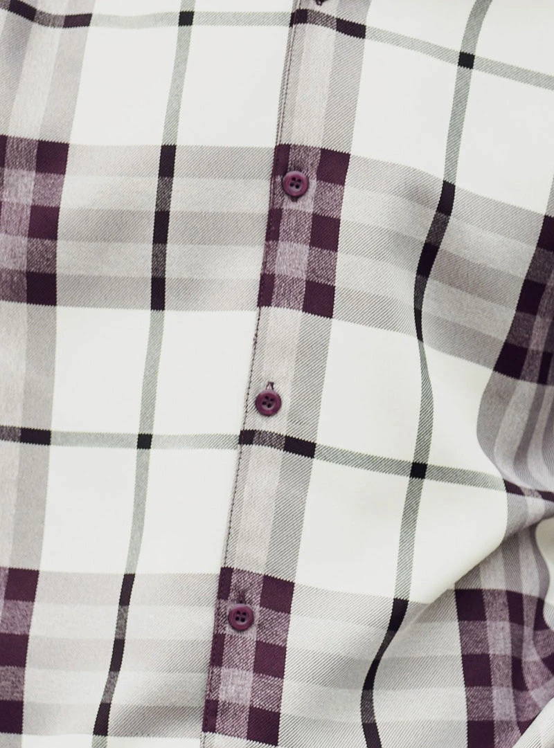 Plum Plaid 2 Piece Long Sleeve Walking Suit Set 2 Plum Plaid 2 Piece Long Sleeve Walking Suit Set - Image 2