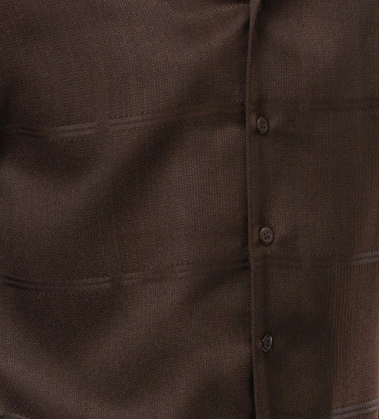 Brown Tone-on-Tone 2 Piece Long Sleeve Walking Suit Set 2 Brown Tone-on-Tone 2 Piece Long Sleeve Walking Suit Set - Image 2