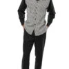 Black Mini-Checkered 2 Piece Long Sleeve Walking Suit Set