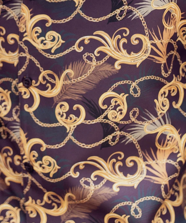 Blackberry Feather And Paisley Front Design 2 Piece Long Sleeve Walking Suit Set 2 Blackberry Feather And Paisley Front Design 2 Piece Long Sleeve Walking Suit Set - Image 2