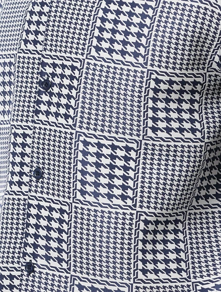 Navy Square Patterned 2 Piece Long Sleeve Walking Suit Set 2 Navy Square Patterned 2 Piece Long Sleeve Walking Suit Set - Image 2