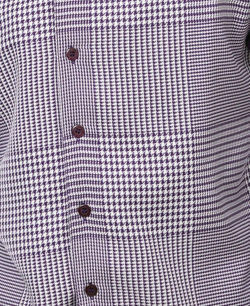 Blackberry Plaid Front 2 Piece Long Sleeve Walking Suit Set 2 Blackberry Plaid Front 2 Piece Long Sleeve Walking Suit Set - Image 2