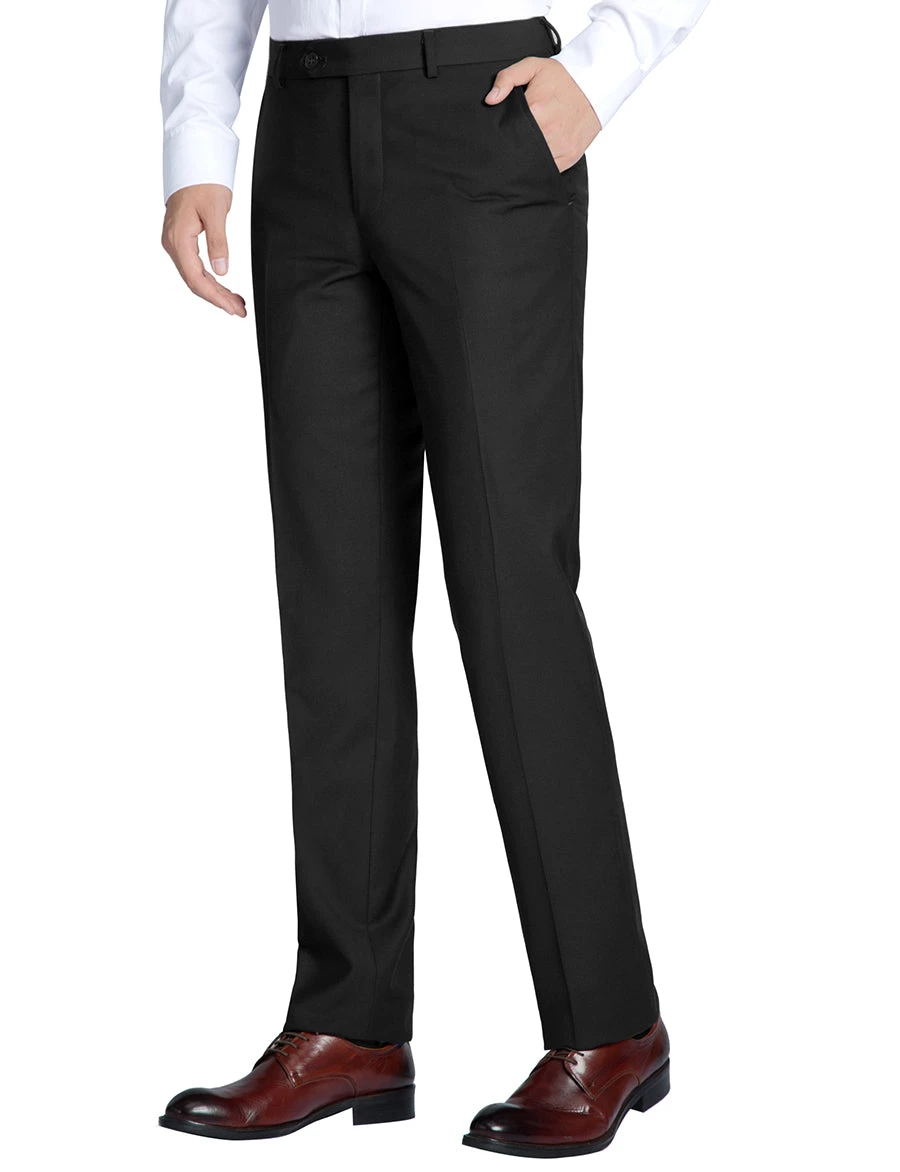 Dress Pants Regular Leg Un-Hemmed Bottoms In Black 1 Dress Pants Regular Leg Un-Hemmed Bottoms In Black