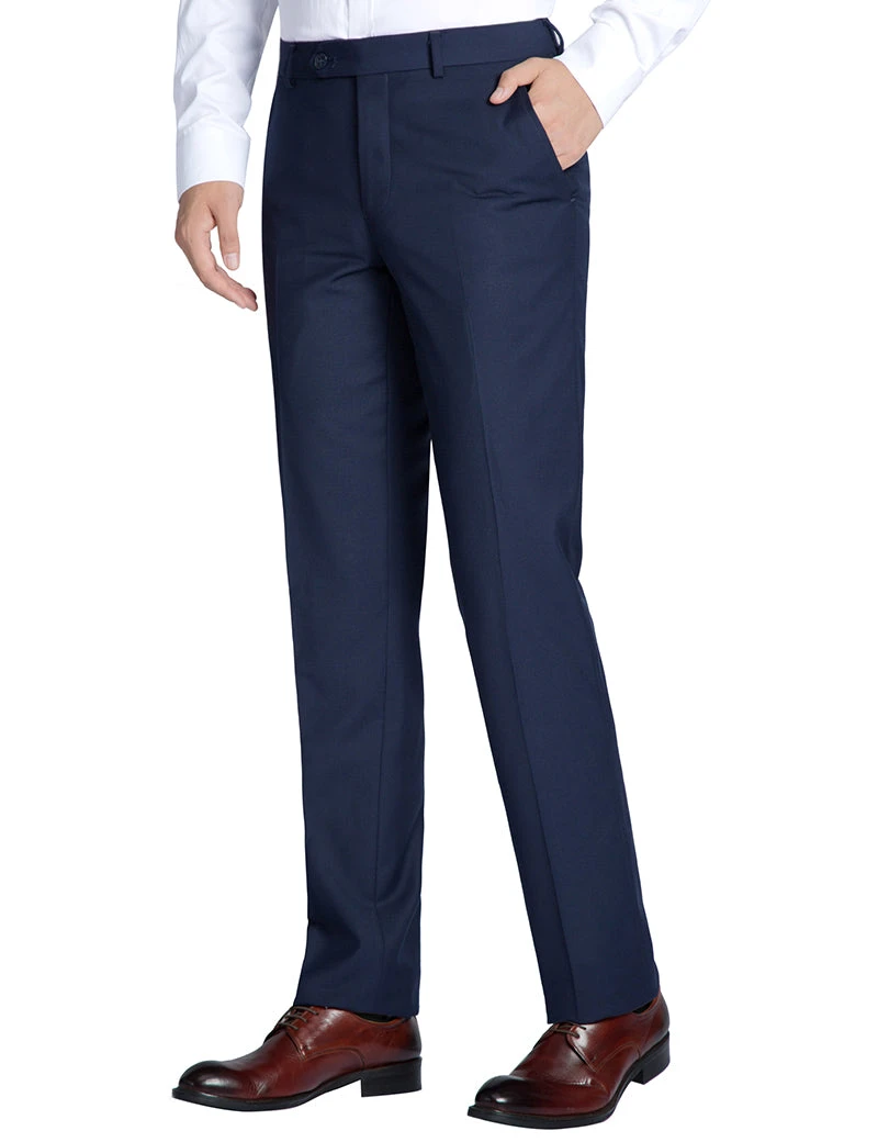 (40" Waist) 100% Wool Dress Pants Regular Leg Un-Hemmed Bottoms In Navy 1 (40" Waist) 100% Wool Dress Pants Regular Leg Un-Hemmed Bottoms In Navy