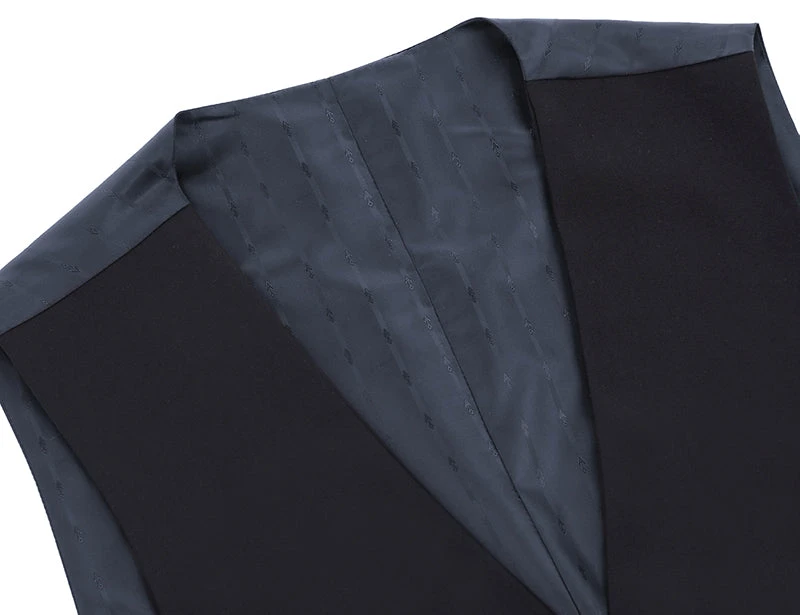 Vanderbilt Collection- Classic Dress Vest 5 Buttons Regular Fit In Dark Navy 3 Vanderbilt Collection- Classic Dress Vest 5 Buttons Regular Fit In Dark Navy - Image 3