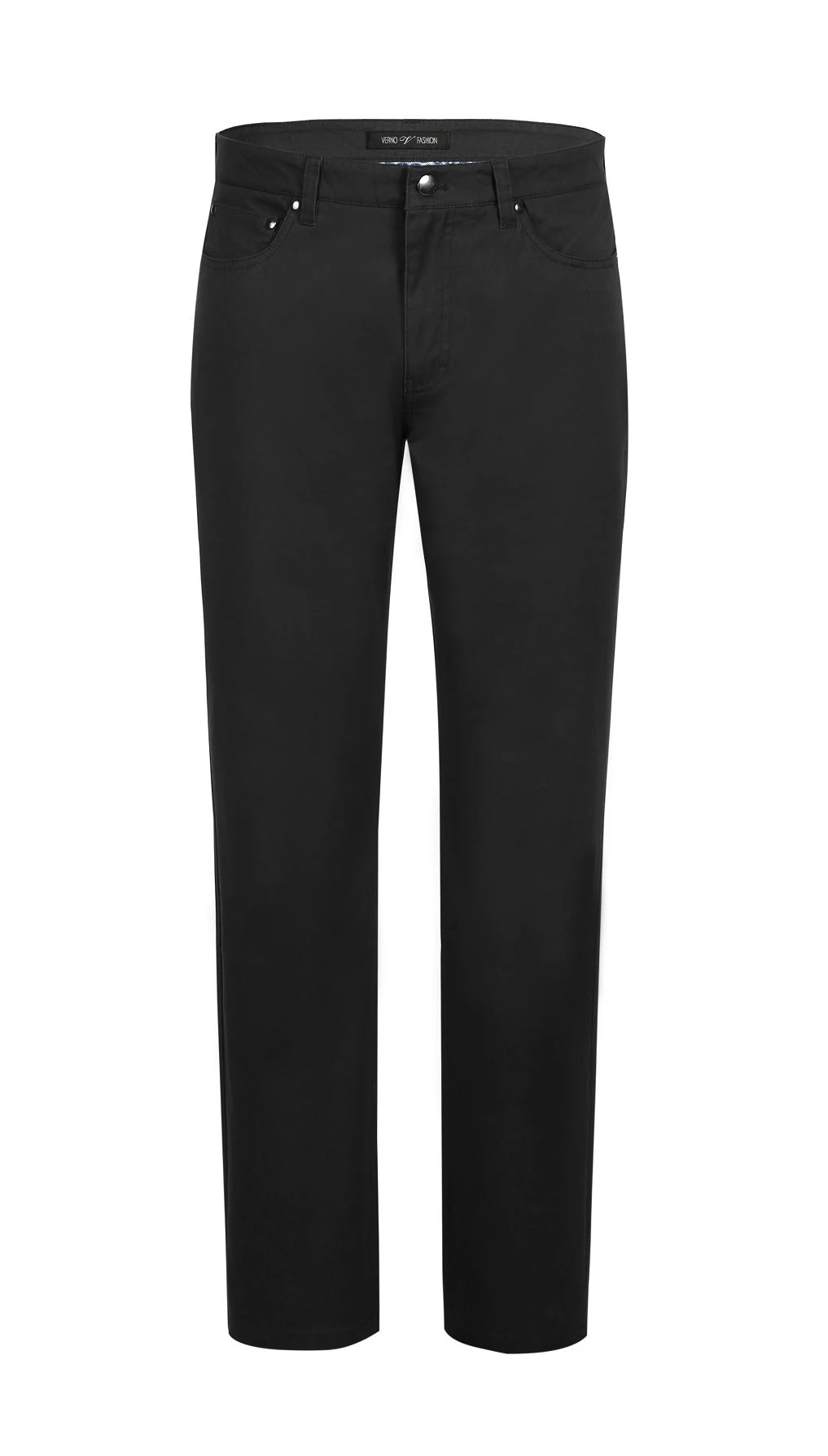 Stretch Cotton Flat Front Pants Straight Legs In Black 1 Stretch Cotton Flat Front Pants Straight Legs In Black