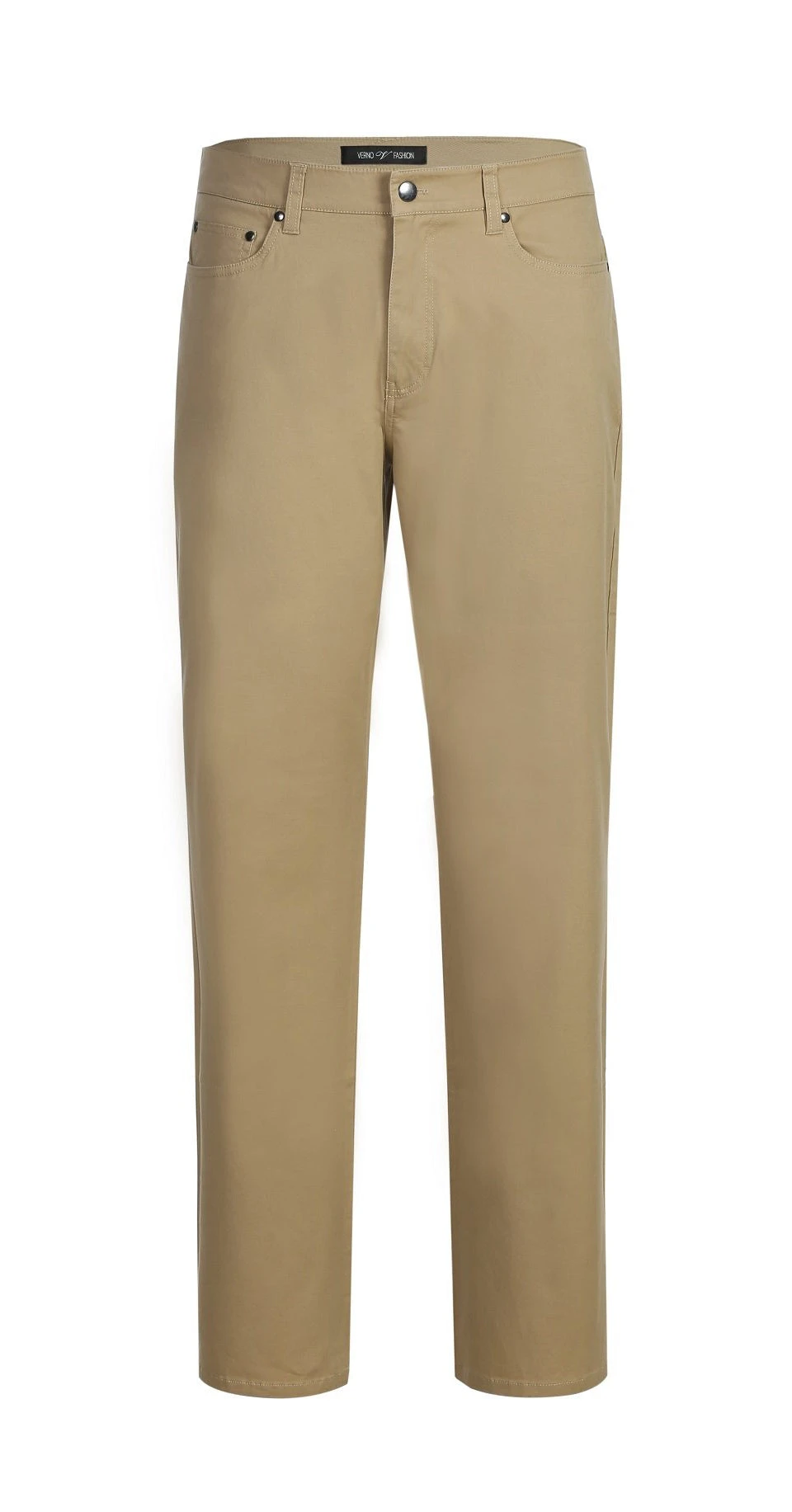 Stretch Cotton Flat Front Pants Straight Legs In Khaki 1 Stretch Cotton Flat Front Pants Straight Legs In Khaki