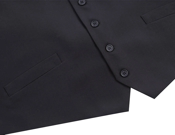 Vanderbilt Collection- Classic Dress Vest 5 Buttons Regular Fit In Dark Navy 4 Vanderbilt Collection- Classic Dress Vest 5 Buttons Regular Fit In Dark Navy - Image 4