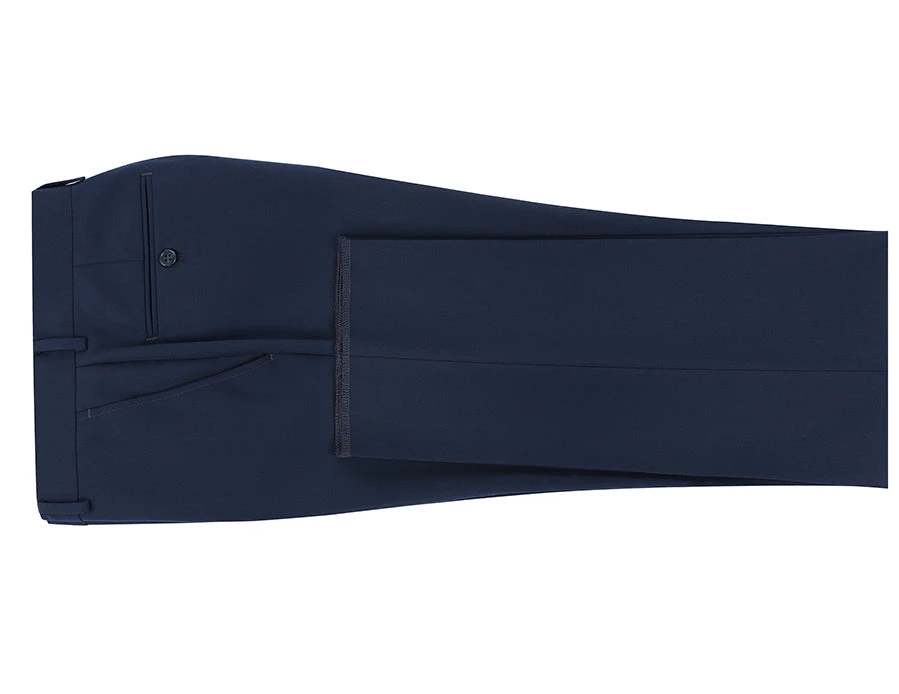 (40" Waist) 100% Wool Dress Pants Regular Leg Un-Hemmed Bottoms In Navy 4 (40" Waist) 100% Wool Dress Pants Regular Leg Un-Hemmed Bottoms In Navy - Image 4