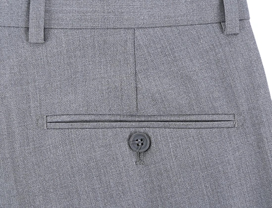 Dress Pants Regular Leg Un-Hemmed Bottoms In Gray 3 Dress Pants Regular Leg Un-Hemmed Bottoms In Gray - Image 3