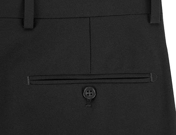 Dress Pants Regular Leg Un-Hemmed Bottoms In Black 3 Dress Pants Regular Leg Un-Hemmed Bottoms In Black - Image 3