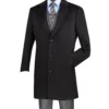 Wool & Cashmere Regular Fit Top Coat 38" Long In Black