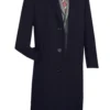 Milan Collection - Wool And Cashmere Regular Fit Dress Top Coat 48" Long In Black