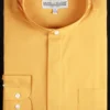 Basic Banded Collar Dress Shirt In Honey Gold