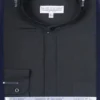 Basic Banded Collar Dress Shirt In Black