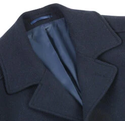 English Laundry Navy Slim Fit Wool Blend Long Overcoat -Cheap Clothing Store EL84 10 410 3