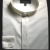 Men's Banded Collar Embroidered Shirt In Ivory
