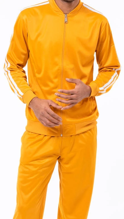 Men's Casual Jogging Set 2 Piece In Gold 1 Men's Casual Jogging Set 2 Piece In Gold