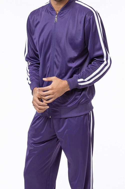 Men's Casual Jogging Set 2 Piece In Purple 1 Men's Casual Jogging Set 2 Piece In Purple
