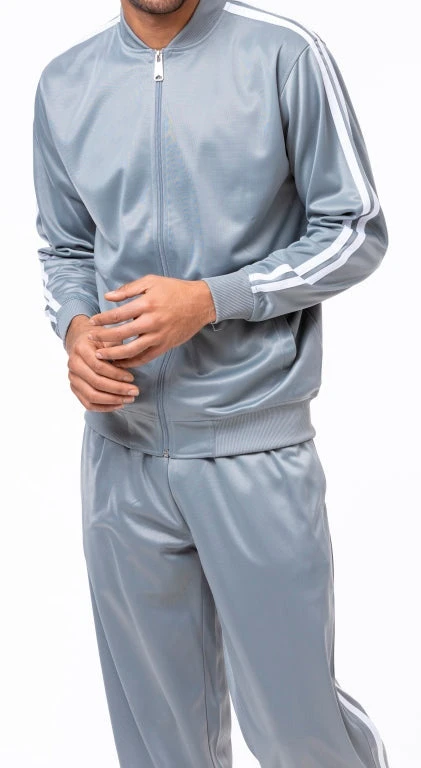 Men's Casual Jogging Set 2 Piece In Silver 1 Men's Casual Jogging Set 2 Piece In Silver