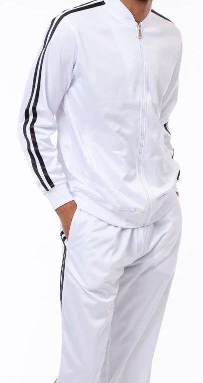 Men's Casual Jogging Set 2 Piece In White 1 Men's Casual Jogging Set 2 Piece In White