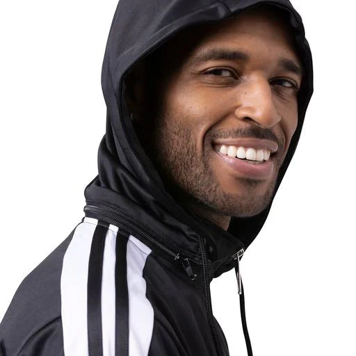 Men's Track Suit With Detachable Hood In Black 3 Men's Track Suit With Detachable Hood In Black - Image 3