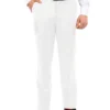 White Dress Pants Regular Leg Flat Front Pants Pre-Hemmed