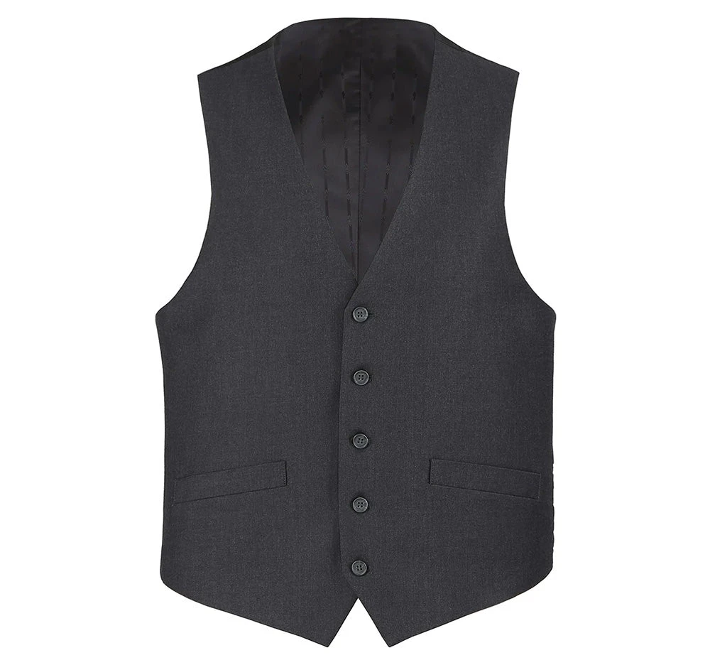 Charcoal Slim Fit Vest Single Breasted 5 Button Design 1 Charcoal Slim Fit Vest Single Breasted 5 Button Design