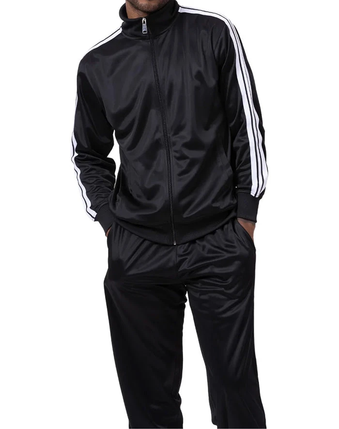 Men's Track Suit 2 Piece In Black 1 Men's Track Suit 2 Piece In Black