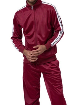 Men's Track Suit 2 Piece In Burgundy