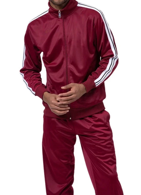 Men's Track Suit 2 Piece In Burgundy 1 Men's Track Suit 2 Piece In Burgundy