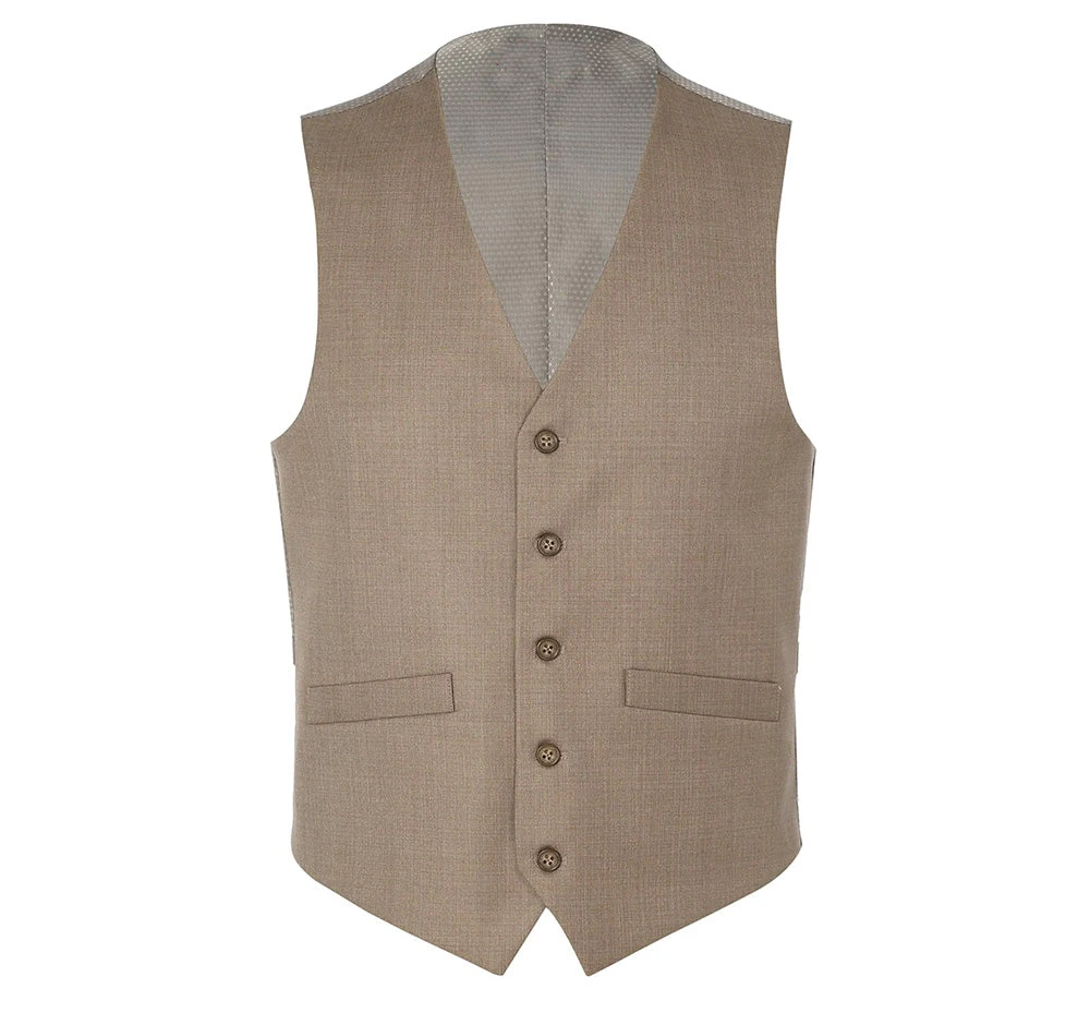 Khaki Slim Fit Vest Single Breasted 5 Button Design 1 Khaki Slim Fit Vest Single Breasted 5 Button Design