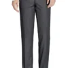 Charcoal Dress Pants Regular Leg Flat Front Pants Pre-Hemmed