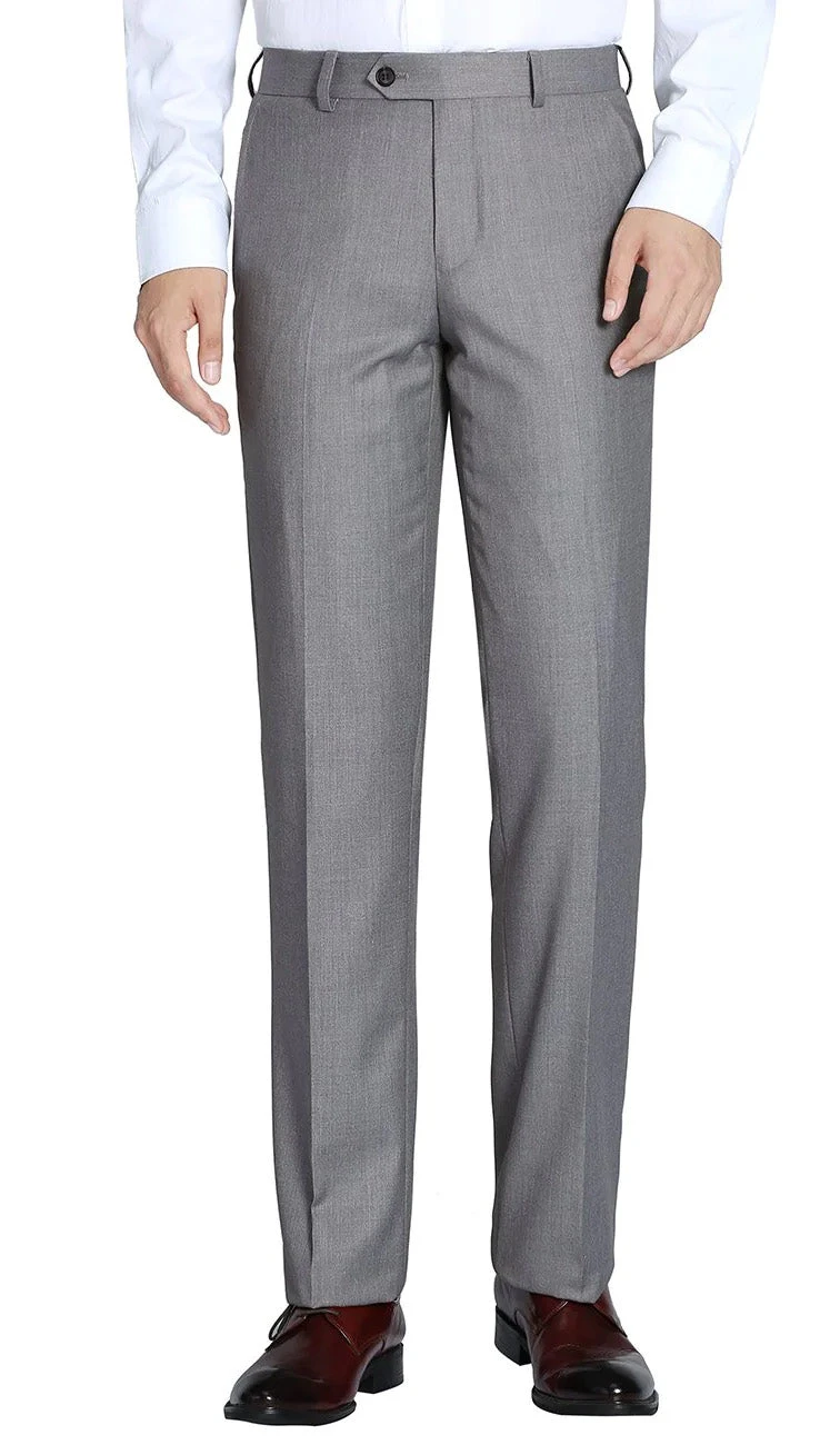 Gray Dress Pants Regular Leg Flat Front Pants Pre-Hemmed 1 Gray Dress Pants Regular Leg Flat Front Pants Pre-Hemmed