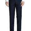 Navy Dress Pants Regular Leg Flat Front Pants Pre-Hemmed