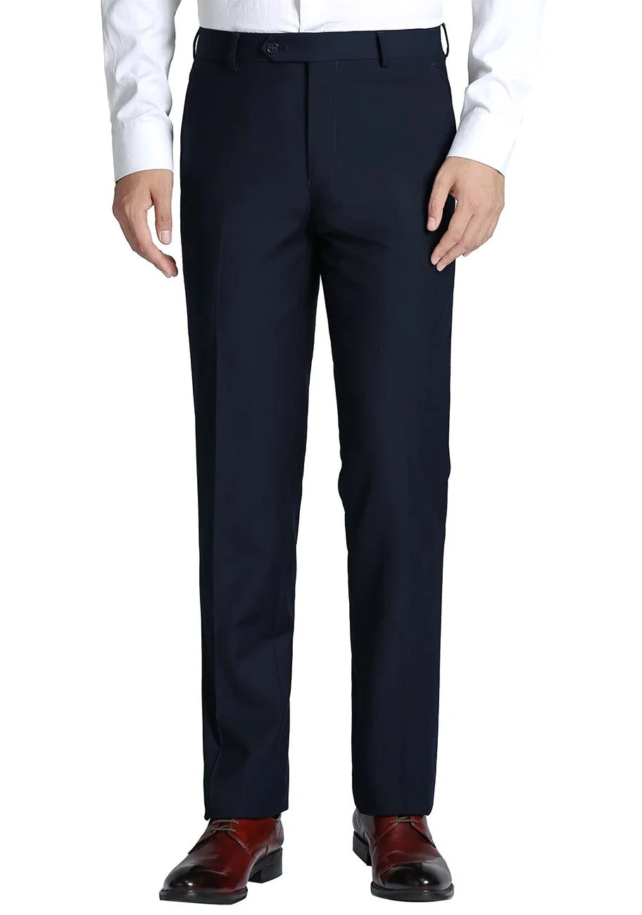 Navy Ultra Slim Fit Dress Pants Flat Front Pre-hemmed 1 Navy Ultra Slim Fit Dress Pants Flat Front Pre-hemmed
