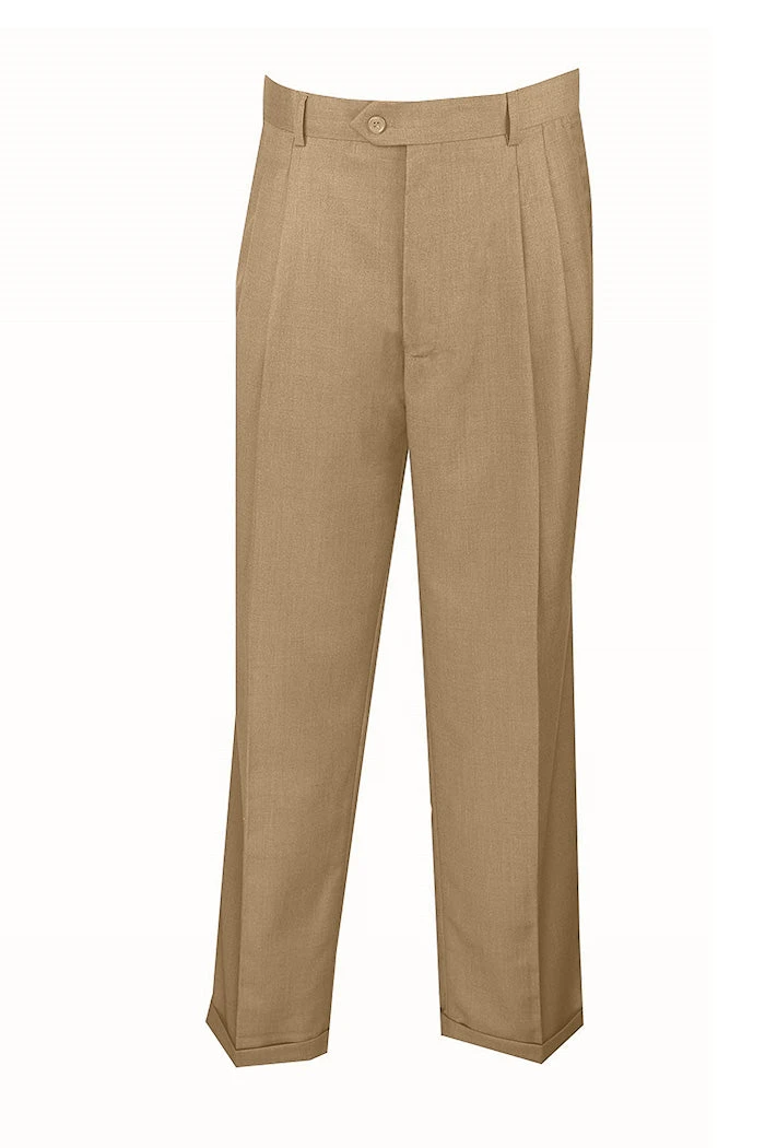 Khaki Dress Pants Regular Leg Pleated Pre-hemmed With Cuffs 1 Khaki Dress Pants Regular Leg Pleated Pre-hemmed With Cuffs